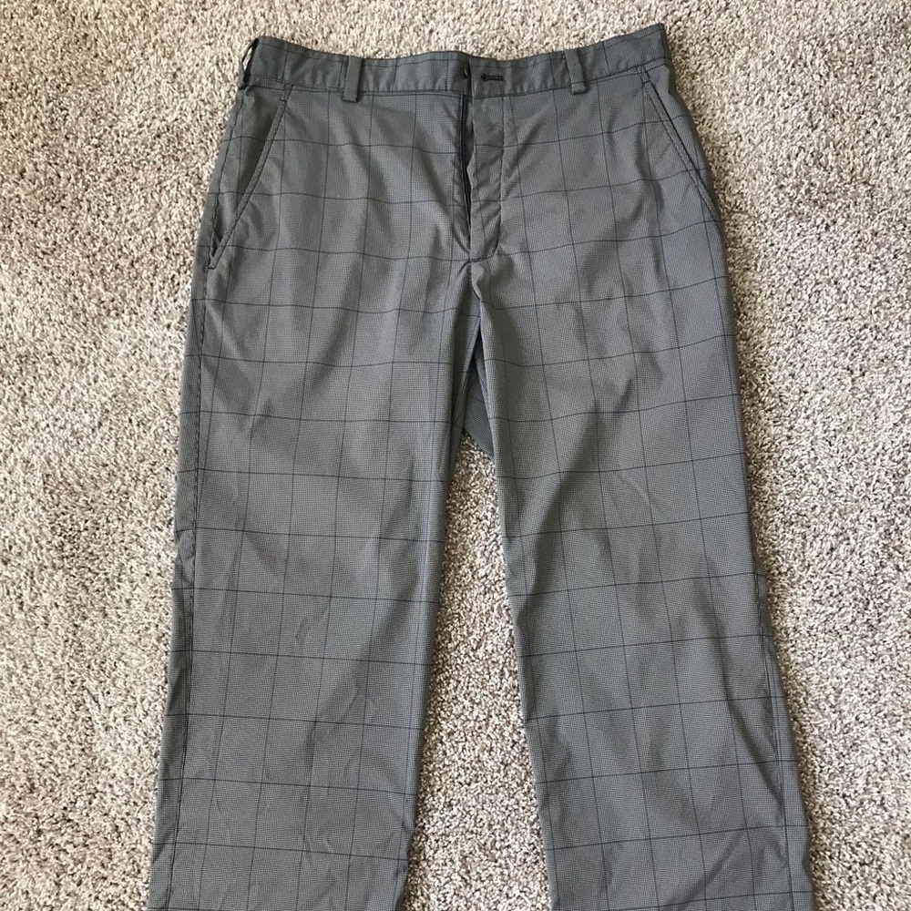 Nike Dri-Fit Gray/Brown Checkered Golf Pants